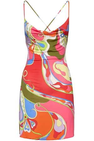 Puccini Printed Satin Short Dress