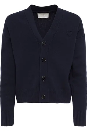 Ami Adc Logo Wool Cashmere Cardigan