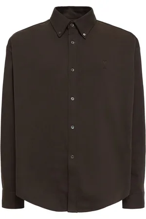 Ami Adc Cotton Satin Boxy Fit Shirt