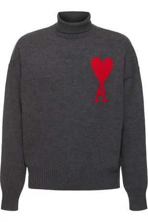 Ami Adc Funnel Neck Wool Sweater