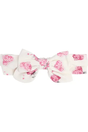 MONNALISA Heart Print Cotton Jersey Headband