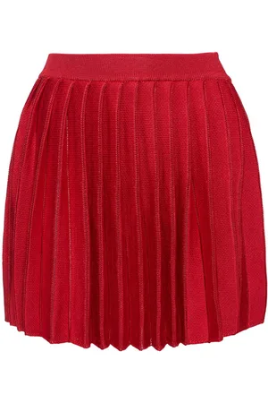 Self-Portrait Pleated Knit Mini Skirt