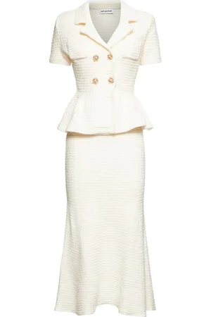 Self-Portrait Textured Knit Midi Dress
