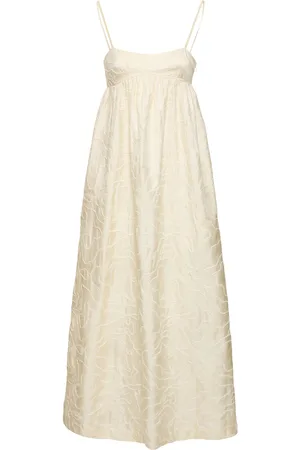 Loulou Studio Cavola Embroidered Silk Long Dress