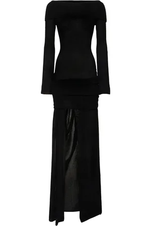 AYA MUSE Sidra Knitted Cotton Blend Long Dress