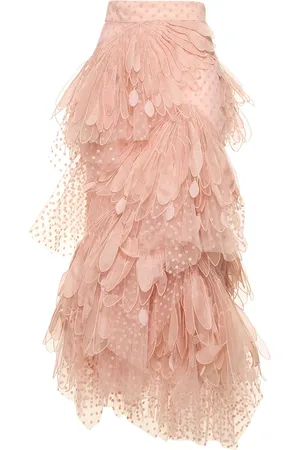 ZIMMERMANN Lvr Exclusive Flocked Tulle Long Skirt