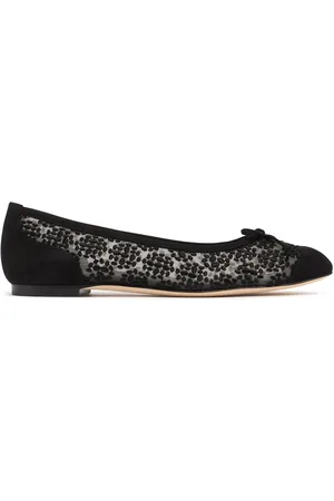 Manolo Blahnik 10mm Capbal Lace Ballerina Flats