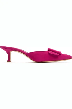 Manolo Blahnik 50mm Maysale Suede Mules