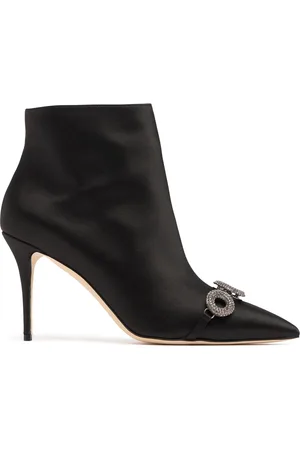 Manolo Blahnik 90mm Balvisa Satin Ankle Boots