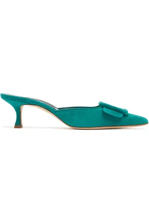 Manolo Blahnik 50mm Maysale Suede Mules