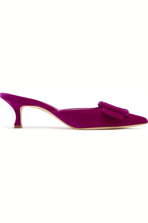 Manolo Blahnik 50mm Maysale Velvet Mules