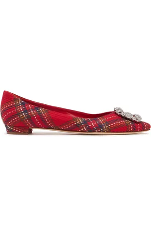 Manolo Blahnik 10mm Hangisiflat Wool Ballerinas