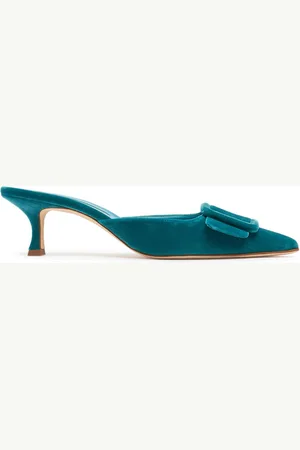 Manolo Blahnik 50mm Maysale Velvet Mules