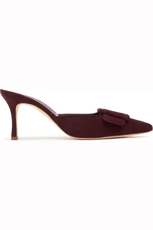 Manolo Blahnik 70mm Maysale Suede Mules
