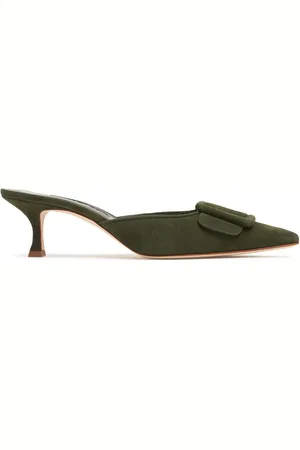 Manolo Blahnik 50mm Maysale Suede Mules