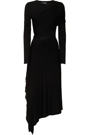 Helmut Lang Draped Jersey Long Dress
