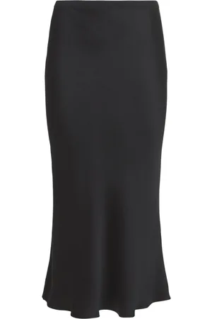 ANINE BING Bar Silk Satin Midi Skirt