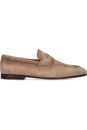 santoni Door Suede Loafers