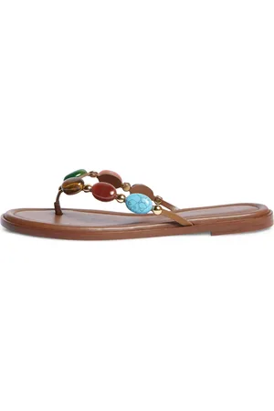 Gianvito Rossi 5mm Shanti Leather Thong Sandals