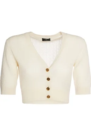 Etro Openwork Wool Knit Crop Cardigan