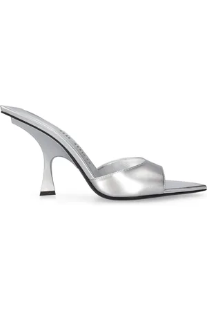The Attico 95mm Ester Faux Metallic Leather Mules