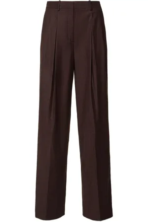 THEORY Pleated Wool Straight Pants