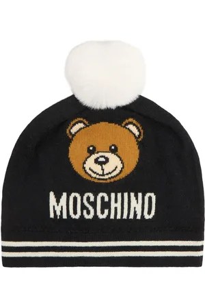 Moschino Wool Blend Knit Hat W/ Pompom