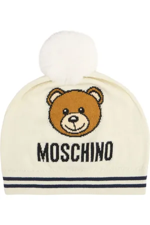 Moschino Wool Blend Knit Hat W/ Pompom