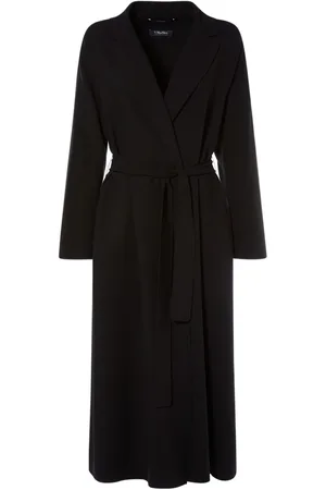 Max Mara Ester Wool Crepe Midi Coat W/ Belt