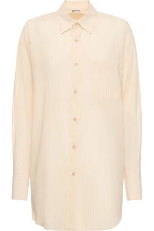Auralee Striped Organza Cotton Shirt