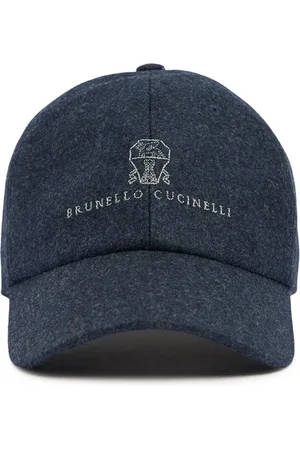 Brunello Cucinelli Logo Wool Flannel Baseball Cap