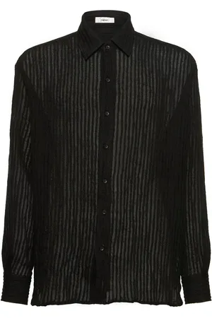 COMMAS Sheer Striped Woven Linen Shirt