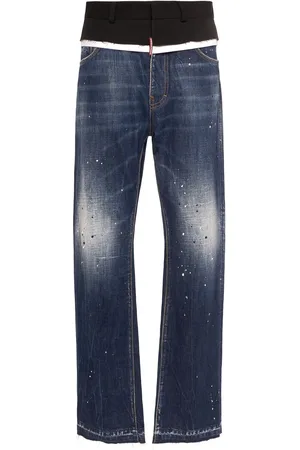 Dsquared2 Denim & Canvas Mid Rise Baggy Jeans