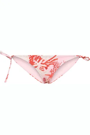 VERSACE Printed Coral Lycra Bikini Bottoms