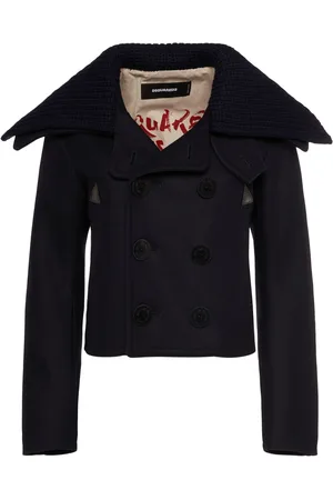 Dsquared2 Felt Stretch Wool Sailor Peacoat