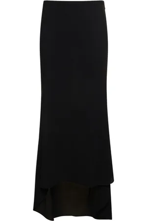 Serafini Light Crepe Flared Long Skirt