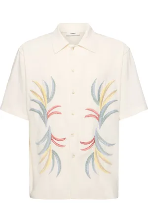 COMMAS Palm Embroidered Camp Collar Shirt