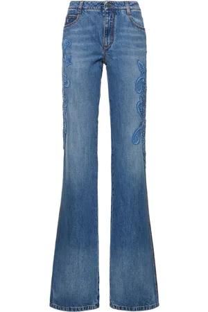 ERMANNO SCERVINO Embroidered Mid Rise Denim Jeans
