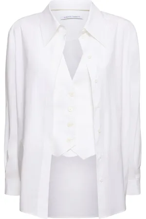 Alberta Ferretti Stretch Poplin Shirt With Vest