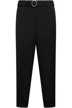 Jil Sander Relaxed Fit Wool Gabardine Cropped Pants