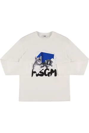 Msgm Cats Cotton Jersey Long-sleeve T-shirt