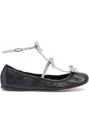 RENE CAOVILLA 10mm Caterina Leather Ballerina Flats