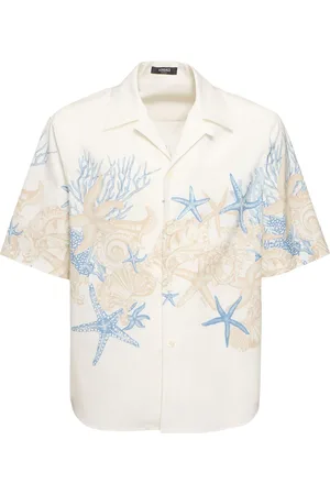 VERSACE Coral Print Cotton Short Sleeve Shirt