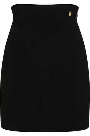 Balmain High Waist Viscose Crepe Mini Skirt