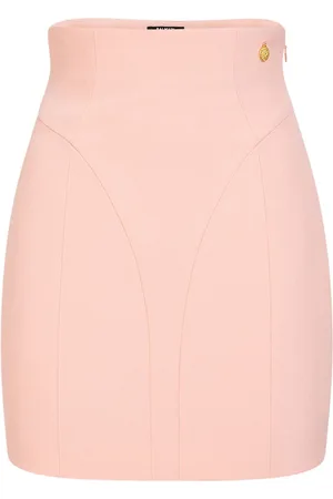 Balmain High Waist Viscose Crepe Mini Skirt