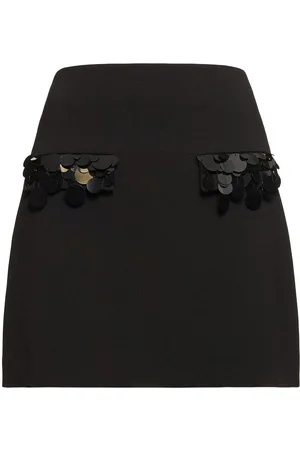 Msgm Double Crepe Cady Mini Skirt W/sequins