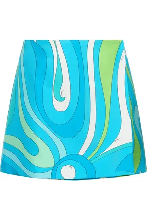Puccini Printed Silk Twill Mini Skirt