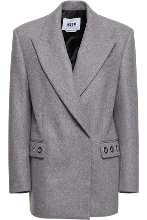 Msgm Wool Knit Single Breast Blazer
