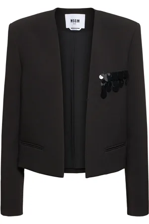 Msgm Double Crepe Cady Jacket W/sequins