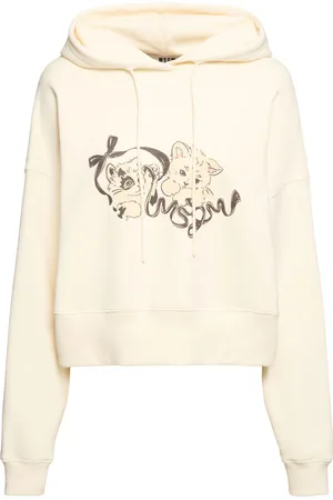 Msgm Kitten Printed Cotton Jersey Hoodie